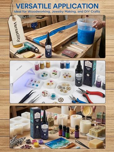 LumaCraft Resin Bubble Remover & Epoxy Bubble Remover - Defoamer for Resin, Silicone Anti-Foam Agent, Bubble Buster for Resin - Flawless Clear Finish for Deep Pour Woodworking & Jewelry in Saudi Arabia