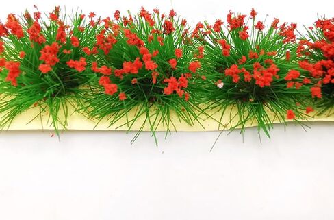 GSHLLO 30 Pcs Flower Vegetation Group Colorful Flower Clusters Miniature Static Scenery Models Adhesive Artificial Grass Tufts Train Landscape Flower Shrubs Bushes for Railroad Scenery in Kuwait