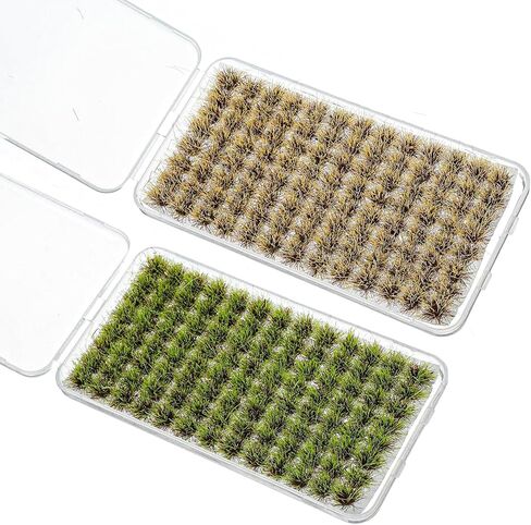 Static Grass Tufts - Model Terrain Scenery for Dioramas, Train Layouts, Architecture Models, Miniature Landscapes with Two Colors (208 Pieces) in Saudi Arabia