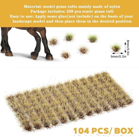 Static Grass Tufts - Model Terrain Scenery for Dioramas, Train Layouts, Architecture Models, Miniature Landscapes with Two Colors (208 Pieces) in Saudi Arabia