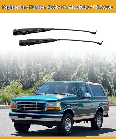 1 Pair Front Windshield Wiper Arm Compatible with 1980-1996 Ford Bronco, F-100, F-150, F-250, F-350, F-Super Duty, Direct Replacement for 42847, E7TZ17526B in Saudi Arabia