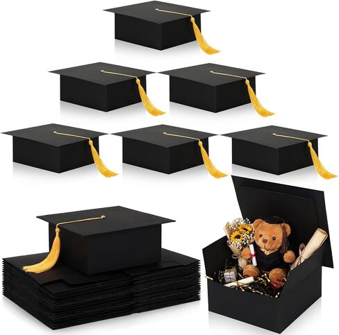 Kolldenn 48 Pack Medium Graduation Cap Gift Box 5.12 x 5.12 Inch Class of 2026 Graduation Party Favors Gift Boxes with Tassel for High School College Graduates Candy Chocolate Cash Checks in Kuwait