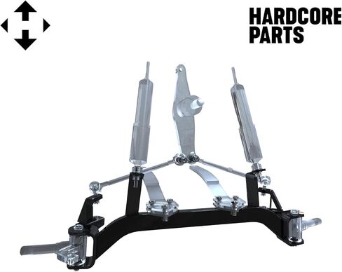 Hardcore Parts 6" Drop Axle Lift Kit for EZGO MPT/WORKHORSE 1200 (1994.5-2001.5) Golf Cart with 10" Machined/Black 'Lancer' Wheels and 22"x11"-10 DOT rated All-Terrain tires in Kuwait