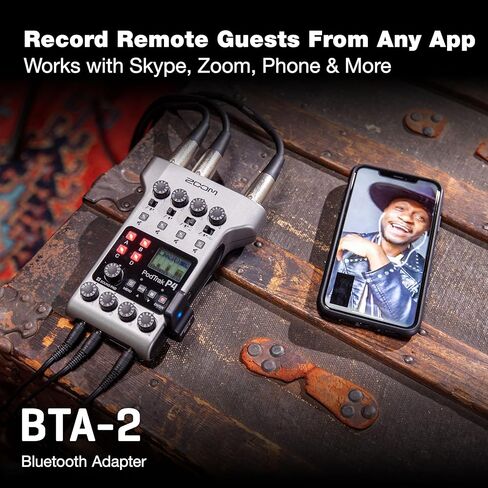 Zoom BTA-2 Bluetooth Adapter for PodTrak P4 and PodTrak P8, wirelessly connect phone to record remote interviews in Saudi Arabia