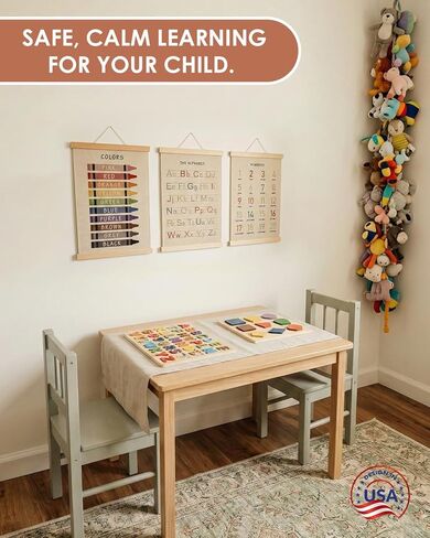 Forzacx Toddler Learning Posters 3-Pack 12x16 Inch, Wall Decor for Playroom & Nursery, Interactive Learning Posters with ABC, Numbers & Colors, Fun Classroom Decorations in Saudi Arabia