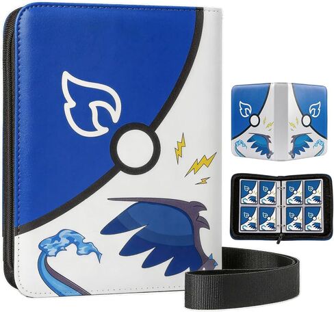 Trading Card Binder 4 Pocket,400 Pockets with 50 Removable Sleeves,Zipper Card Holder Album for Game and Sports Cards Collectors (red) in Kuwait