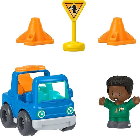 Fisher-Price Little People Toddler Toy Roadside Tow & Go Rescue Figure & Vehicle 5-Piece Set for Pretend Play Kids Ages 1+ Years in Kuwait