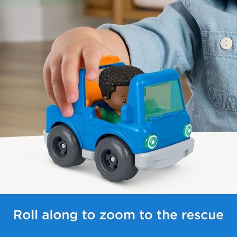 Fisher-Price Little People Toddler Toy Roadside Tow & Go Rescue Figure & Vehicle 5-Piece Set for Pretend Play Kids Ages 1+ Years in Kuwait