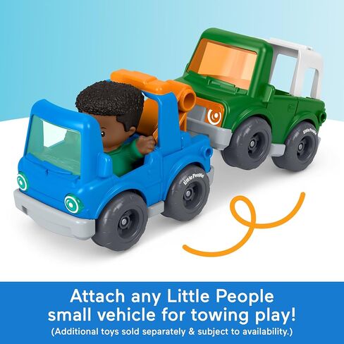 Fisher-Price Little People Toddler Toy Roadside Tow & Go Rescue Figure & Vehicle 5-Piece Set for Pretend Play Kids Ages 1+ Years in Kuwait