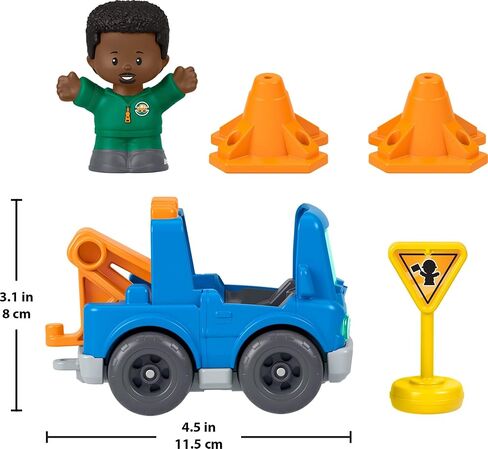 Fisher-Price Little People Toddler Toy Roadside Tow & Go Rescue Figure & Vehicle 5-Piece Set for Pretend Play Kids Ages 1+ Years in Kuwait