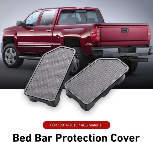 2PCS Bed Rail Stake Pocket Covers, Rear Truck Stake Pocket Hole Plug Covers, Compatible with 2014-2018 Chevy Silverado & GMC Sierra 1500/2500/3500HD(Black) in Saudi Arabia