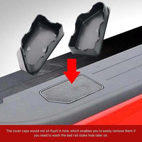 2PCS Bed Rail Stake Pocket Covers, Rear Truck Stake Pocket Hole Plug Covers, Compatible with 2014-2018 Chevy Silverado & GMC Sierra 1500/2500/3500HD(Black) in Saudi Arabia
