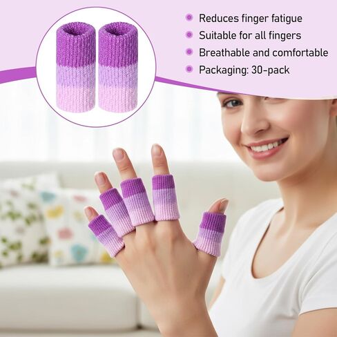 30PCS Crochet Finger Guard, Compression Crochet Finger Sleeves, Elastic Knitting Finger Protector, Breathable Protectors Thumb Splint Brace for Writing, Arthritis Pain Relief, Basketball Sport in Saudi Arabia