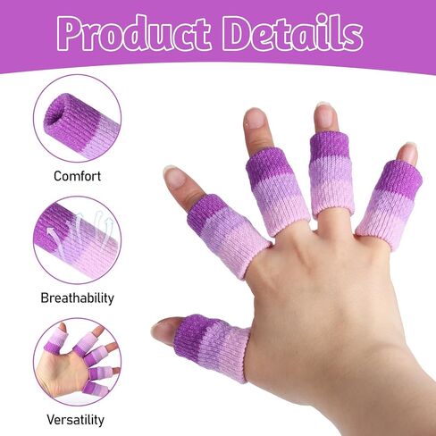 30PCS Crochet Finger Guard, Compression Crochet Finger Sleeves, Elastic Knitting Finger Protector, Breathable Protectors Thumb Splint Brace for Writing, Arthritis Pain Relief, Basketball Sport in Saudi Arabia