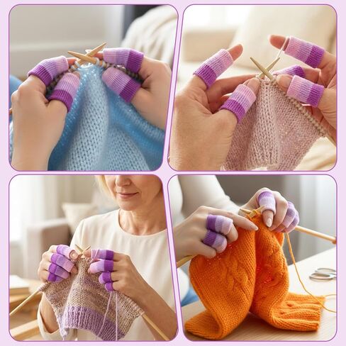 30PCS Crochet Finger Guard, Compression Crochet Finger Sleeves, Elastic Knitting Finger Protector, Breathable Protectors Thumb Splint Brace for Writing, Arthritis Pain Relief, Basketball Sport in Saudi Arabia
