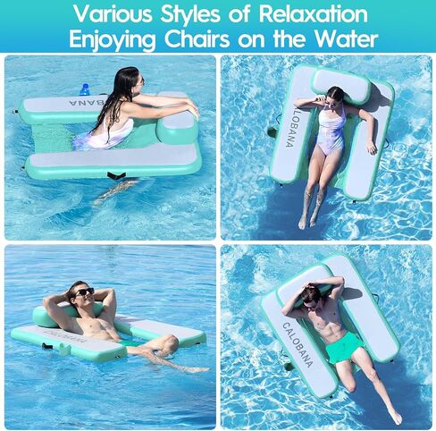 CALOBANA Inflatable Floating Chair, Heavy Duty Pool Floats Adult Lounger with Cup Holder, Large Water Floaties for Lake, Ocean, River, Swimming Pool, Party in Saudi Arabia