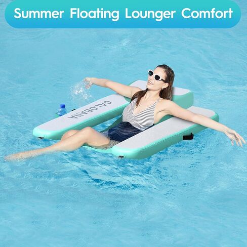 CALOBANA Inflatable Floating Chair, Heavy Duty Pool Floats Adult Lounger with Cup Holder, Large Water Floaties for Lake, Ocean, River, Swimming Pool, Party in Saudi Arabia