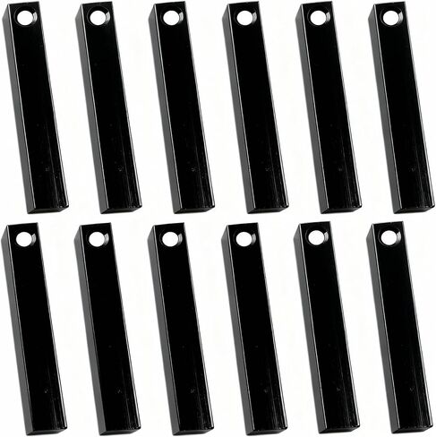 ABBECIAO 12PCS Black Anodized Aluminum 3D Rectangle Metal Stamping Blanks - 1 1/2" x 1/4" Solid Bar Pendants for Keychain Making in Kuwait