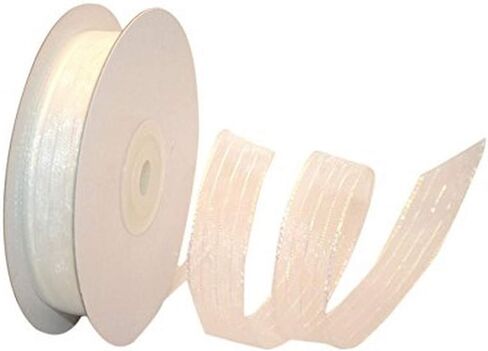 Reliant Ribbon 2556-089-03J Metallic Organza Stripe Ribbon, 5/8 Inch X 25 Yards, Iridescent in Kuwait
