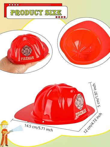 40 Pack 5.7 Inch Small Firefighter Helmet Bulk Small Firefighter Hat Doll Fireman Hat Accessories Plastic Cake Topper for Pet Doll Birthday Decorations in Kuwait