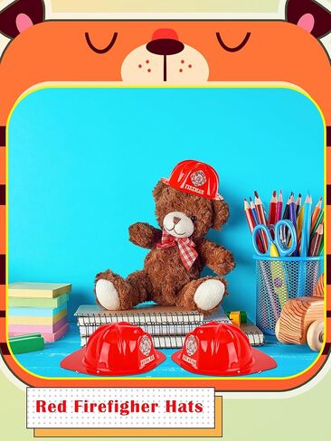40 Pack 5.7 Inch Small Firefighter Helmet Bulk Small Firefighter Hat Doll Fireman Hat Accessories Plastic Cake Topper for Pet Doll Birthday Decorations in Kuwait