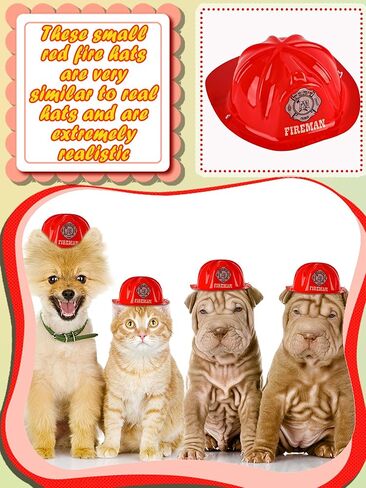 40 Pack 5.7 Inch Small Firefighter Helmet Bulk Small Firefighter Hat Doll Fireman Hat Accessories Plastic Cake Topper for Pet Doll Birthday Decorations in Kuwait