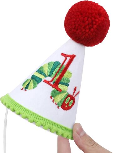 Hungry Caterpillar First Birthday Hat - Fruit Themed 1st Birthday Party Decorations, Caterpillar Smash Cake Party Crown, Boys Photo Props, 1st Birthday Party Hat in Saudi Arabia