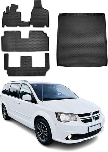 OMAC Cargo Mats Liner for Dodge Grand Caravan 2008-2020 Behind 2nd Row TPE Black in Kuwait