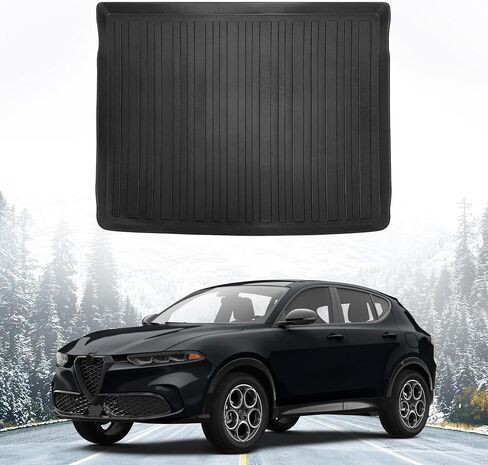 Premium Cargo Liner for Alfa Romeo Tonale 2024-2026 Plug in and Dodge Hornet 2024-2026-100% Protection - Custom Fit Car Trunk Mat - Black Cargo Mat - 3D Shaped Laser Measured Trunk Liners in Kuwait