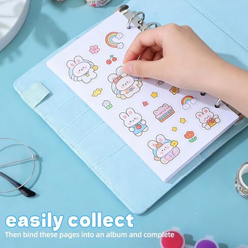 Portable Sticker Collection Album A6 Release Paper Binder with 40 Reusable Sheets for Sticker Organizer and Scrapbooking in Kuwait