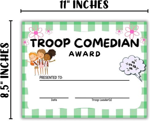 Scout Superlative Awards End of The Year 20pk Individual Troop Designs Appreciation Green Checkered Cookie Seller Recognition Bridge Ceremony Most Likely to in Kuwait