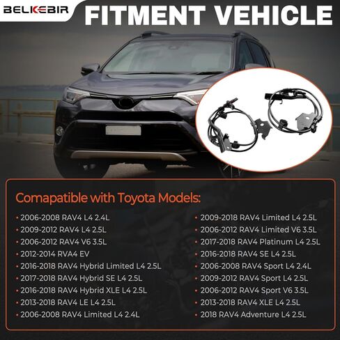 2PCS Front ABS Wheel Speed Sensor Left & Right Compatible with 2006-2018 Toyota RAV4 LE SE XLE EV Limited Sport Platinum Hybrid 2.4 2.5L 3.5L Driver & Passenger Side ABS Sensor Replace ALS2319 ALS2320 in Saudi Arabia