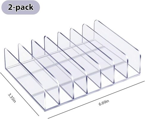 2 Pcs Acrylic Notebook Organizer,7 Slots Desktop Notebook Storage Organizer,Book Notebook Organizer for Desk,Workspace Organizers for Office,Home,School in Kuwait