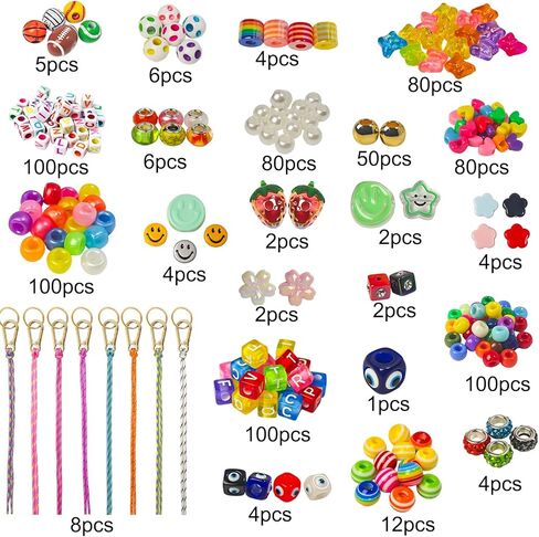 Horsdo Adult DIY Keychain Making Kit, Bead Bag Charm Jewelry Making Kit for Women Teens 12+, Handmade Key Ring Pendant Craft Supplies for Bag Accessories, Personalized Gifts in Saudi Arabia
