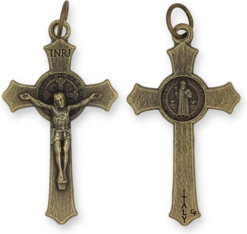 Caritas et Fides Bronze Rosary Making Kit - 5 Rosaries - St Benedict Crucifix & Miraculous Medal Centerpiece - Made in Italy in Kuwait