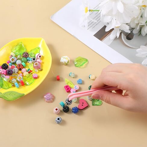 Aeaocvo 12 Pcs Plastic Tweezers, 4.5 Inch Bent Craft Tweezers, Sticker Tweezer for Craft Jewelry, Beading, Scrapbooking, Nail Art (Pink) in Kuwait