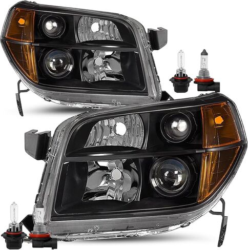 SOCKIR Headlight Assembly Replacement Pair for 2006 2007 2008 Honda Pilot [Factory Halogen Type] Headlamp Chrome Housing with Amber Reflector (L+R) in Kuwait