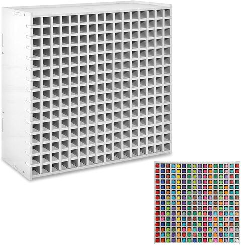 Marker Organizer 240-Slot Marker Holder Art Supply Storage Rack with Adjustable Dividers, Desktop Pen Holder for Colored Pencils and Brushes, White in Saudi Arabia