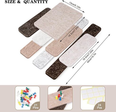 Modular Cork Board Alternative Felt Strip Board-Customizable Pin Board Set with Multi-Size Strips&20Push Pins, Adhesive Install for Wall Organization & Home Office Decor in Saudi Arabia