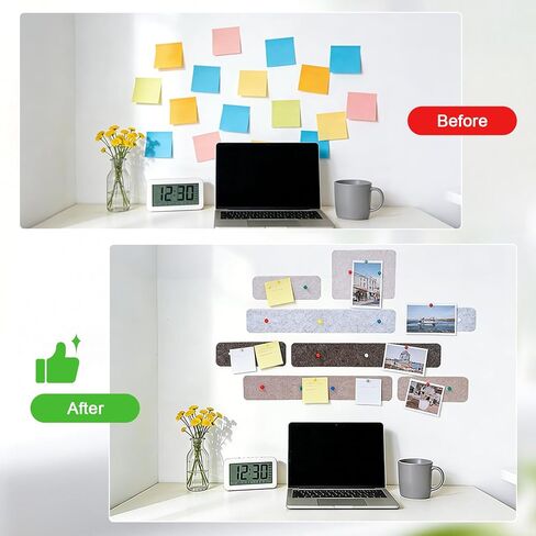 Modular Cork Board Alternative Felt Strip Board-Customizable Pin Board Set with Multi-Size Strips&20Push Pins, Adhesive Install for Wall Organization & Home Office Decor in Saudi Arabia