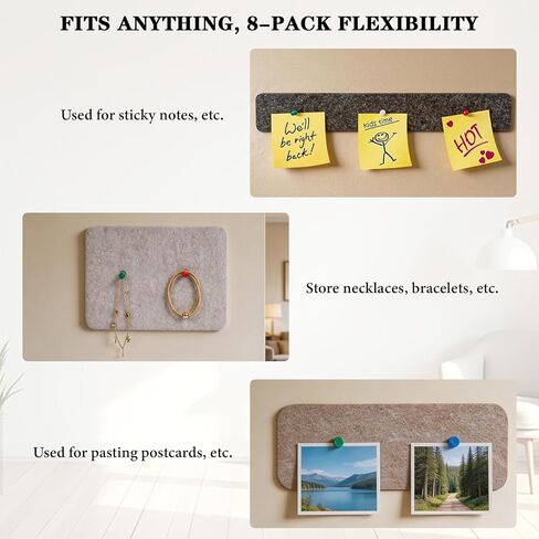 Modular Cork Board Alternative Felt Strip Board-Customizable Pin Board Set with Multi-Size Strips&20Push Pins, Adhesive Install for Wall Organization & Home Office Decor in Saudi Arabia