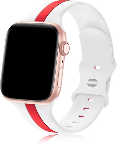 حزام رياضي مصمم متوافق مع Apple Watch iWatch Bands 38 مم 40 مم 41 مم 42 مم 44 مم 45 مم 49 مم للرجال والنساء، أساور معصم من السيليكون الناعم لسلسلة ساعات Apple 9/8/7/6/5/4/3/2/1/SE/Ultra in Kuwait