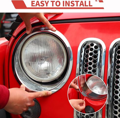 9 قطع شبكية شبكية مع غطاء أمامي مناسب لسيارة Jeep Wrangler JK 2007-2018 - إكسسوارات خارجية للشواية الأمامية وحلقة المصباح الأمامي، طقم تزيين على الطراز الشبكي in Kuwait