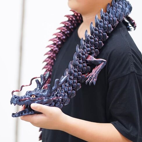 47.5inch Super Large 3D Printed Dragon,Flexible Joint Animal Figurines, Cool Stuff Fun Gift,Home Office Decor,Fidget Toy for Adults Teens Boy Gifts Easter Basket Stuffers (colorfulA) in Saudi Arabia