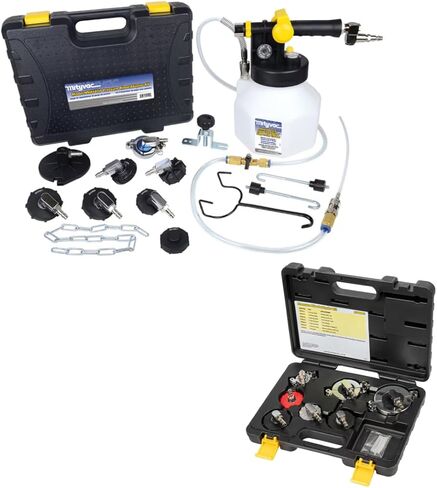 Mityvac MVB1050 Hydraulic Brake Service Kit, MV7840 Air-Operated Pressure Bleeder with 2.5 Quart Reservoir, MVA575 Flex Hose, MVA6855 Master Cylinder Cap Adapter Set, Hybrid and EV Compatible in Kuwait