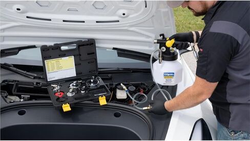 Mityvac MVB1050 Hydraulic Brake Service Kit, MV7840 Air-Operated Pressure Bleeder with 2.5 Quart Reservoir, MVA575 Flex Hose, MVA6855 Master Cylinder Cap Adapter Set, Hybrid and EV Compatible in Kuwait