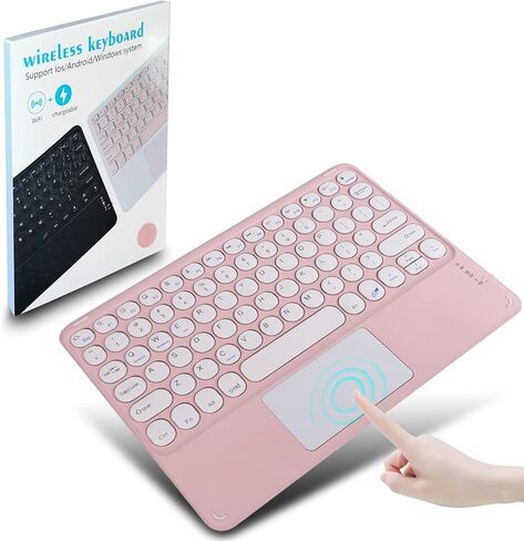Wireless Bluetooth Keyboard with Multi-Touch Touchpad Ultrathin Small Portable Rechargeable,Mini Keyboard with Trackpad, Magnetic ,for iPad,iOS,Android,Windows,Mac,Tablet,Smartphone,Surface, Black in Saudi Arabia