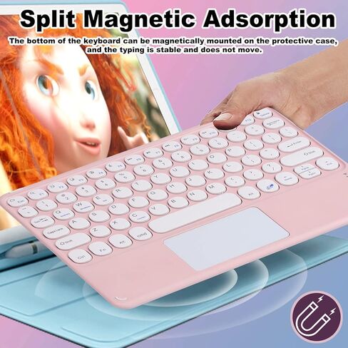 Wireless Bluetooth Keyboard with Multi-Touch Touchpad Ultrathin Small Portable Rechargeable,Mini Keyboard with Trackpad, Magnetic ,for iPad,iOS,Android,Windows,Mac,Tablet,Smartphone,Surface, Black in Saudi Arabia