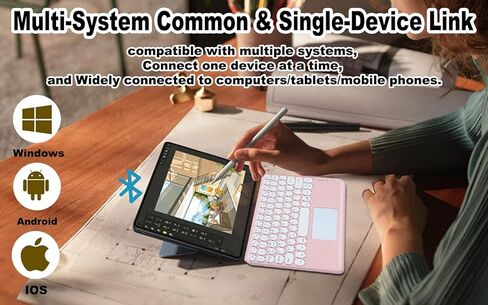 Wireless Bluetooth Keyboard with Multi-Touch Touchpad Ultrathin Small Portable Rechargeable,Mini Keyboard with Trackpad, Magnetic ,for iPad,iOS,Android,Windows,Mac,Tablet,Smartphone,Surface, Black in Saudi Arabia