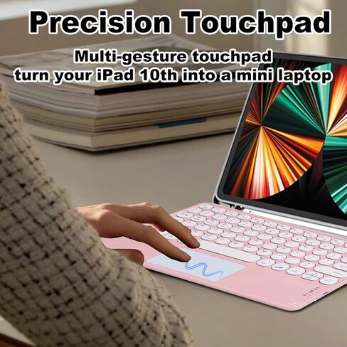 Wireless Bluetooth Keyboard with Multi-Touch Touchpad Ultrathin Small Portable Rechargeable,Mini Keyboard with Trackpad, Magnetic ,for iPad,iOS,Android,Windows,Mac,Tablet,Smartphone,Surface, Black in Saudi Arabia